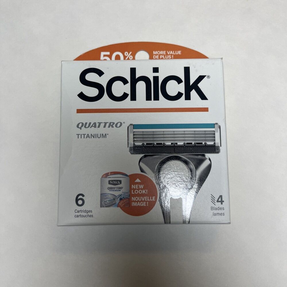 Schick Quattro Titanium Men's Razor Blades Blade Refills 6 Cartridges